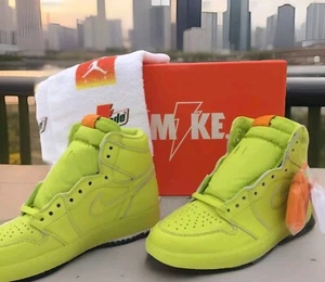 Nike Jordan 1 Retro High Cyber Yellow Gatorade Herren Größe 14 AJ5997-345 DS NEUWERTIG - Bild 1 von 17