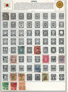 JAPAN 1872-1937 Very Fine & Fine Used Stamps Hinged/ Glued on List - Picture 1 of 1