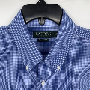 Polo Ralph Lauren Men's Classic Fit 16 Blue Check Long Sleeve - Picture 1 of 8