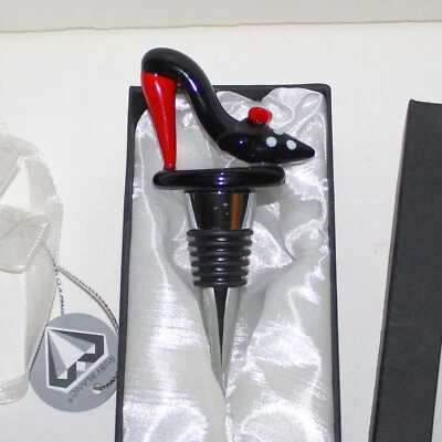 Zapato de tacón alto Murano Art botella de vino tapón superior Ruby Blanc negro rojo moda Foto 1 de 4