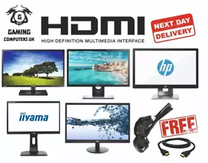 HDMI 22" INCH FHD MONITOR PC GAMING CCTV MIXED BRANDS DELL IIYAMA HP SAMSUNG LG - Picture 1 of 1