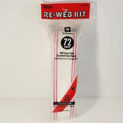 Kit de re-web vintage silla de césped correas 72 pies blanco con rayas rojas Nuevo de Lote Antiguo Foto 1 de 4