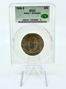 1946-S CAC MS62 Booker T Washington 50C Coin - Picture 1 of 2