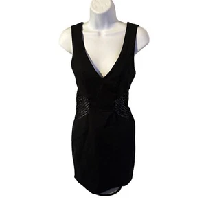Tobi blue sleeveless deep V mesh panel lined dress size XS - Picture 1 of 8