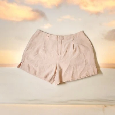 Joie Shorts 100% Silk Size 4 Pale Peach Pockets Zip Fly Side Slits Dressy  - Image 1 of 4
