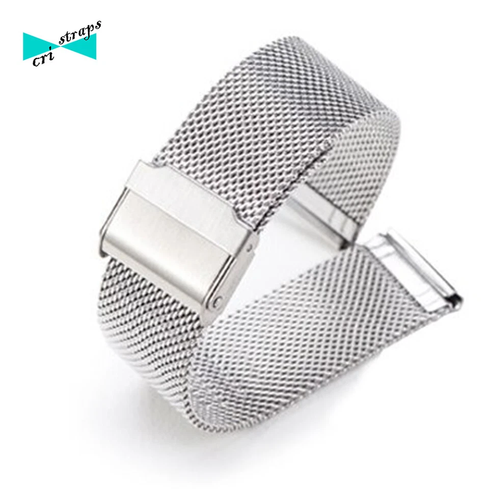 CRISTRAPS Cinturino orologio maglia milanese per daniel wellington argento 16 18 20 22 mm