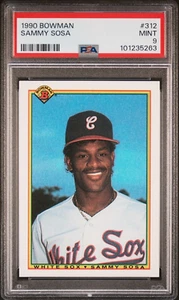 1990 BOWMAN #312 SAMMY SOSA Rookie Graded PSA 9 *MINT* - Picture 1 of 2