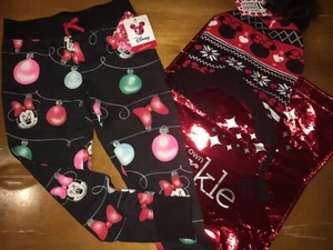 Disney Girls Sz 6 Minnie Mouse Sweatpants Pants Nwt Bag Hat Christmas Set - Picture 1 of 7