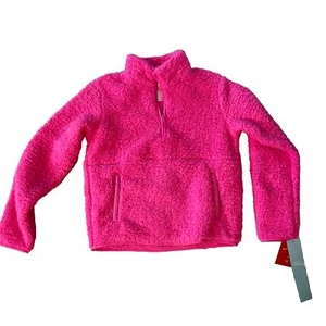 Kids' Faux Shearling Half Zip-Up Pullover - Wondershop Pink Size Large - Picture 1 of 6