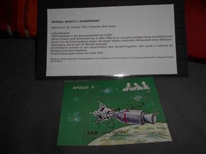 Apollo 9 Block original signiert Rusty Schweickart Space - Bild 1 von 1