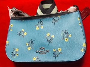 COACH Jes Blue Floral Print Crossbody bag C6821 New Retail $328 - Picture 1 of 5