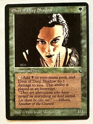 Elves of Deep Shadow  - Magic the Gathering MTG The Dark-Near Mint-Free Shipping - Image 1 of 2