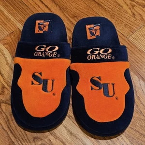 NCAA Syracuse Orange SU GO Orange Top Orange & Blue Slippers Size Lg Comfy Feet - Picture 1 of 10