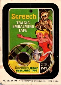 1980 Topps Wacky Packages Series 3 #162 Screech Tragic Embalming Tape - Picture 1 of 2