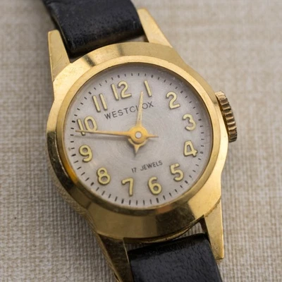 Vintage WESTCLOX 17 Joias Relógio Feminino com Corda de Duas Mãos Não Mantém o Tempo - Imagem 1 de 4