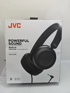 Powerful Sound Headphones Helmet Supra-Aural Black JVC HA-S31M - Picture 1 of 4