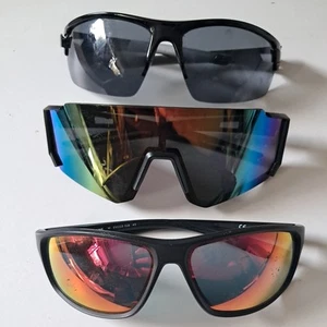 x3 Mens Sunglasses Bundle - Wap around Reflective Sports Shades, Petrol mens - Picture 1 of 5