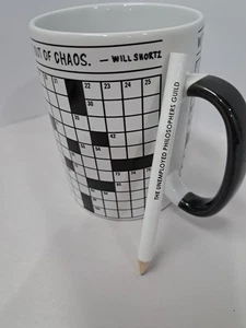 The Crossword Puzzle Mug/Cup Gift The Unemployed Philosophers Guild Coffee Tea - Picture 1 of 14