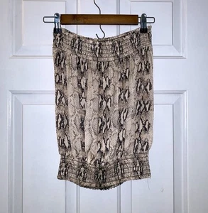 Sofia Made in Italy Silk Tube Top Women’s Size S Satin Snake Print Stretch Boho - Picture 1 of 5