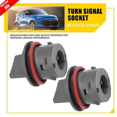 2PCS Front Turn Signal Lamp Light Bulb Socket For 2019-25 Kia Soul 92166-A9000 - Image 1 of 4