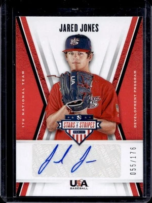 2019 Panini USA Baseball Stars & Stripes Jared Jones 17U Auto #/176 - Image 1 of 2
