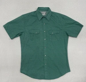 Wrangler Wrancher Short Sleeve Pearl Snap Green size Medium - Picture 1 of 5