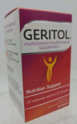 Suplemento multivitamínico e mineral Geritol Vitamins, comprimidos de 100 ct (EXP 07/2027) - Imagem 1 de 3