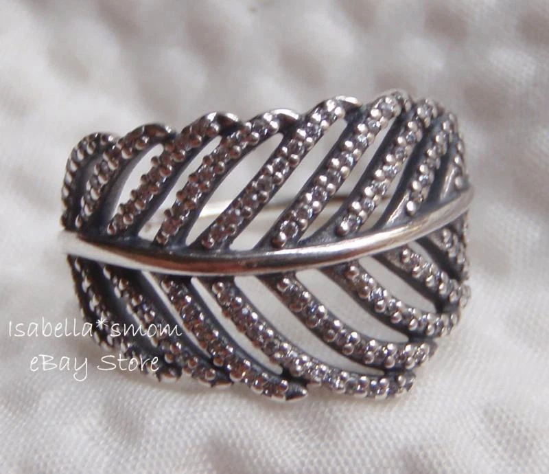 Neu Original PANDORA Silber Licht Wie eine Feder Klar Cz Ring-Sz 6 190886CZ-52 - Bild 1 von 4