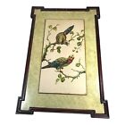 Vintage Framed Large Wall Art Parrots Bird Picture Tropical Decor Wood 21X15 SEE
