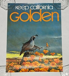 Póster vintage 1974 California State Parks POPPY PROJECT Bruce Bomberger raro - Imagen 1 de 1