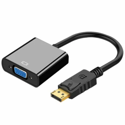 Displayport > VGA Adapter / DP Stecker > VGA Buchse PC TV Kabel Konverter 15cm  - Bild 1 von 4