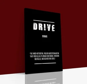 DRIVE Definition Print Canvas Wall Art Decor Motivational Quotes - Picture 1 of 9