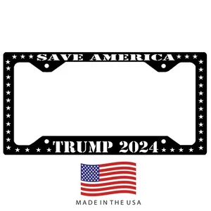 Trump 2024 Black frame aluminum vanity license plate frame. Car, truck ,SUV, tag - Picture 1 of 1