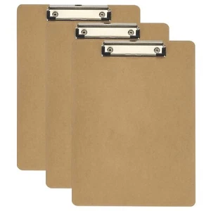 Vertical Clipboard Brown Hardboard Extra Large 8.9x12.4 Low Profile 3 Pack - Picture 1 of 6