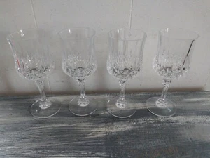 4 Wine Crystal Glasses  7" X 2.75" - Picture 1 of 2