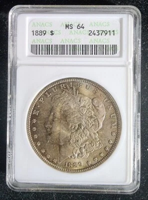 1889 P Morgan Silver Dollar old ANACS MS-64. Our T2834 - Image 1 of 4