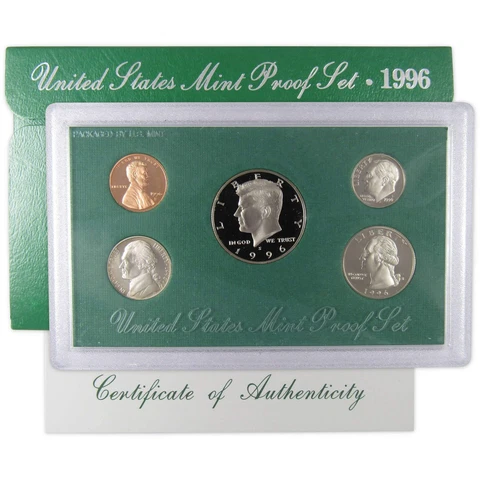 1996 Clad Proof Set U.S. Mint Original Government Packaging OGP Collectible Cover