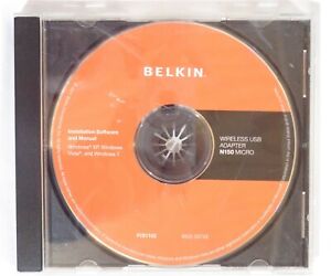 Belkin Wireless USB Adapter N150 Micro Driver & Software CD Windows 7 XP Vista