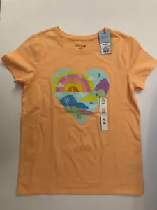 NWT Cat & Jack Girls Orange Garphic T Shirt Size XL 14 - Picture 1 of 4