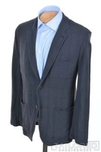 NEW - HERMES Blue Gray 100% Wool Mens Blazer Sport Coat Jacket - 38 S - Picture 1 of 9