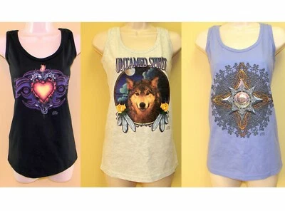 Lot of 3 Anvil Women's Seamless Biker Tank Shirt Different Color M Size Cotton Foto 1 de 4