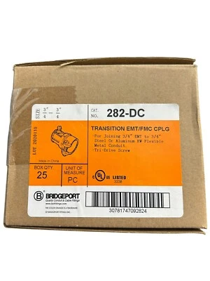 Acoplamiento Bridgeport 282-DC Transición EMT/FMC LOTE DE 25 (22828) Foto 1 de 4