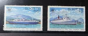 1983 St. Kitts set of 2 stamps Commonwealth Day MNH/MUH - Foto 1 di 1