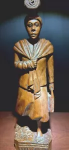 Figura africana vintage tallada en madera de mujer y bebé, ¡profundamente rica hermosa! - Imagen 1 de 22