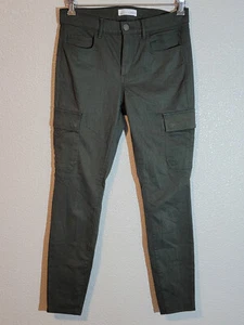 loft cargo jeans womens size 29 skinny ankle stretch mid rise green - Picture 1 of 11
