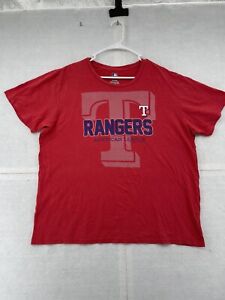 Texas Rangers Shirt Adult XL Extra Large Red Short Sleeve MLB Baseball Men's