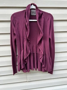 Guinevere Anthropologie Damen Strickjacke Pullover M Burgund Rüschen Whimsigoth - Bild 1 von 5