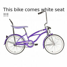 20" Beach Cruiser Bicycle Bike LowRider Hero Girls Purple w with seat & grip