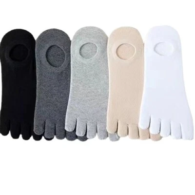 5Pack Five Finger Toe Low Cut Athletic No Show Cotton Sport Solid Men Socks 7-11 - Image 1 of 4