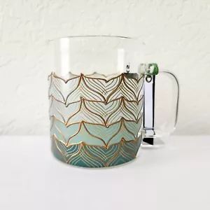 Starbucks 50th Anniversary Siren Mermaid Tail Mug Glass Cup 12 oz - Picture 1 of 4